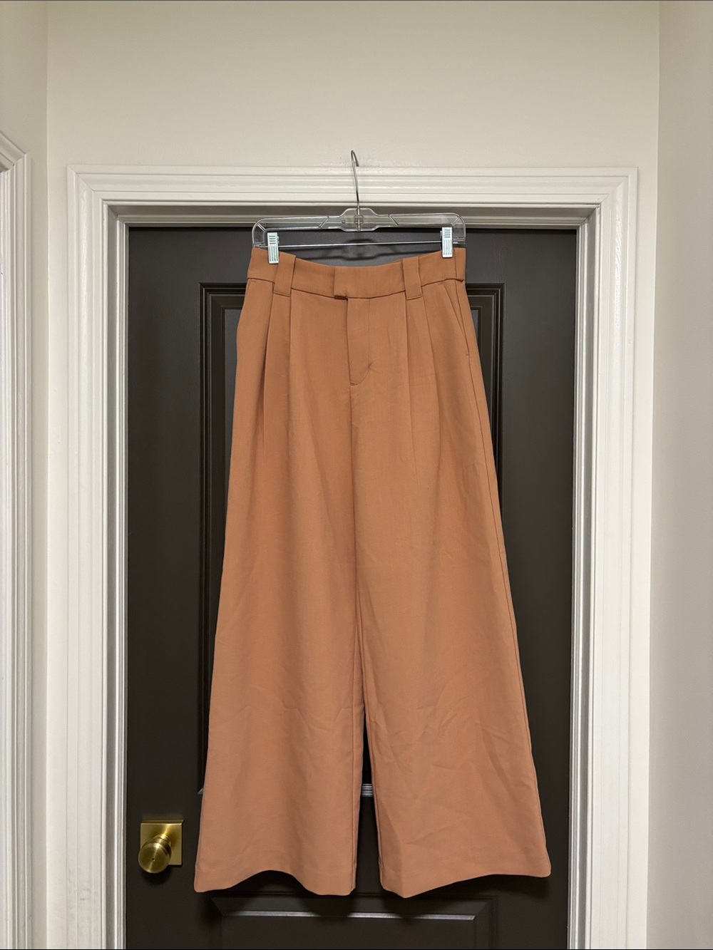 Abercrombie & Fitch tan wide leg trouser S